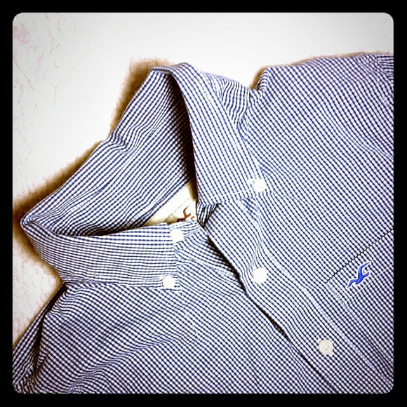 Hollister Blue Checkered Plaid Button Down Shirt Long Sleeve Checks Men’s M COPY - Picture 14 of 15